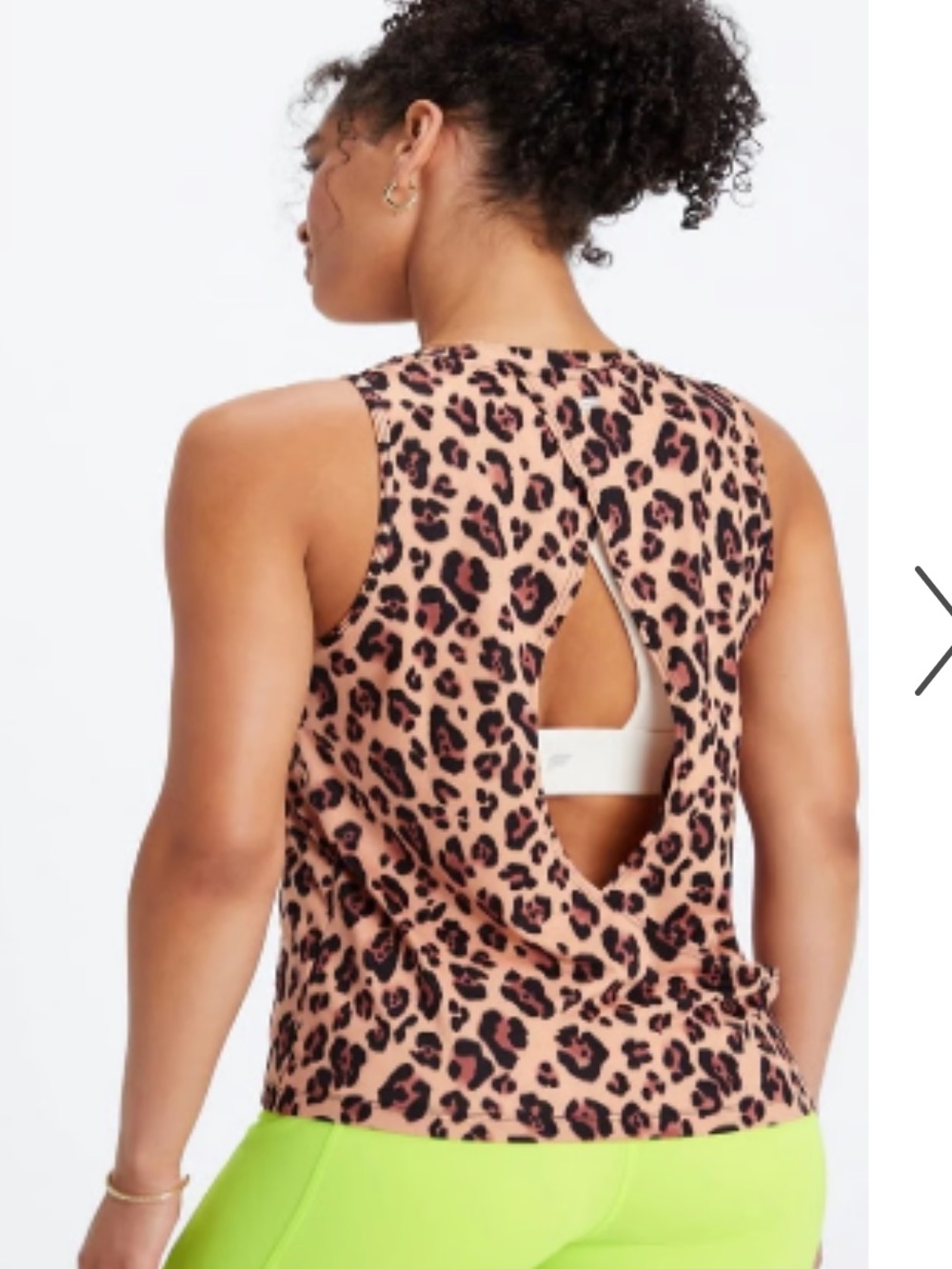 Fabletics Dry-Flex Open Back Tank  Natural Leopard